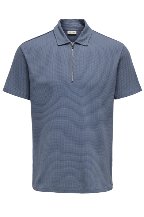 Only & Sons onscal reg struct ss halfzip polo